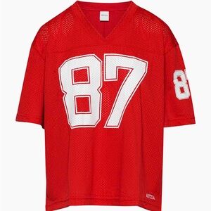 Rare Travis Kelce 87 Aritzia Endgame Red Athletic Jersey Shirt